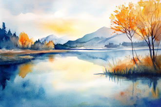 draw a watercolor landscape illustration