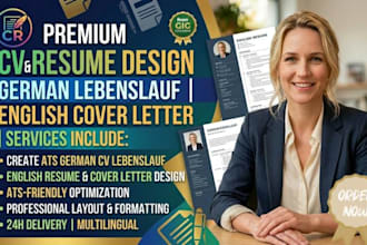 create ats german CV lebenslauf english resume and cover letter