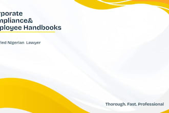 write corporate compliance policies, employee handbooks and business procedures