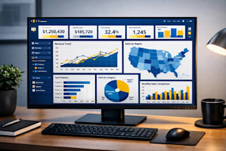 design professional power bi dashboards, dax reports, KPI and data analysis