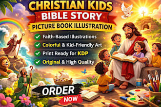 illustrate christian kids bible story picture book for self publishing authors