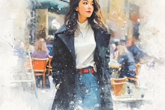 create anything with watercolor illustration style