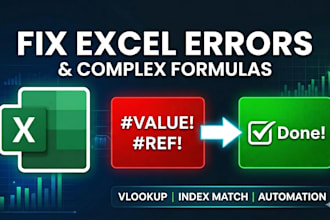 fix complex excel formulas, functions and spreadsheet errors