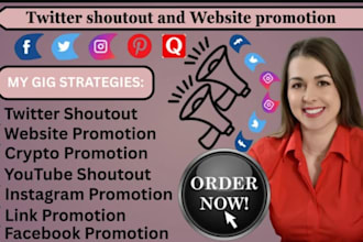 do twitter shoutout promote crypto website sharelink on 100m ig yt fb tiktok app