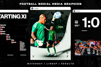 design proffessional football matchday posts for your club or academy