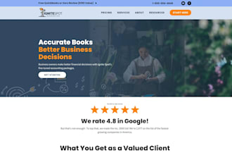 build bookkeeping, accounting, finance, tax and CPA website