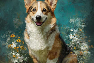 draw a cute cartoon portrait of your pet dog