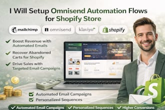 setup omnisend ecommerce email marketing automation flows for shopify store