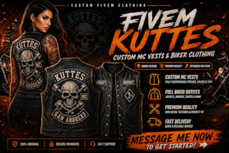 create fivem kuttes custom fivem clothing kuttes mc mc vest biker clothing
