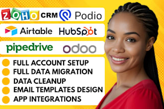 setup and optimize hubspot crm monday crm notion crm software odoo crm espo crm