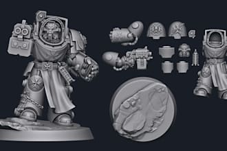 sculpt custom 3d  warhammer, dnd miniature,  tabletop figurine for 3d printing