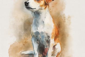 draw an amazing pet portrait watercolor