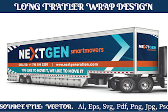 create professional box trailer, long trailer, gaming trailer wrap design