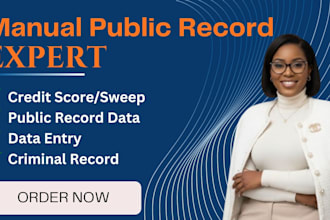 do manual public record search for real estate, foia court lookup and data entry