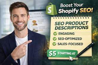 write SEO optimized shopify product descriptions