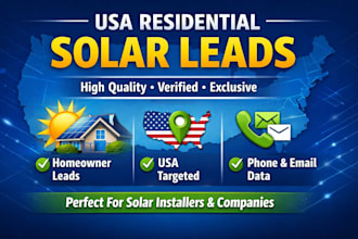 provide exclusive USA residential solar leads for installers
