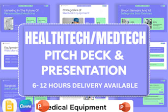 healthtech pitch deck, digital health investor presentation and startup deck