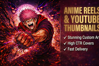 design viral anime instagram reels covers and youtube thumbnails