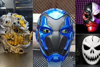 sculpt 3d mask print and paint 3d helmet wearable 3d cosplay mask dj mask