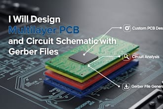 design multilayer pcb and circuit schematic with gerber files