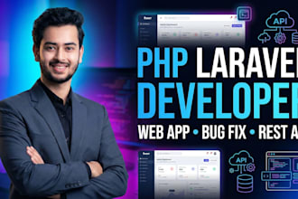 develop php laravel web app with rest api and fix bugs