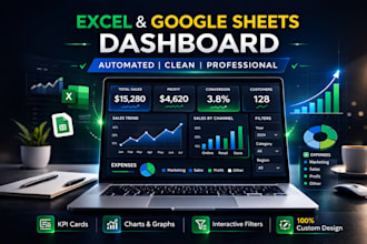 create dynamic excel and google sheets KPI dashboards