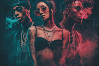 draw modern custom hip hop rnb or trap album cover art