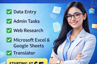 be your virtual assistant for data entry and web research