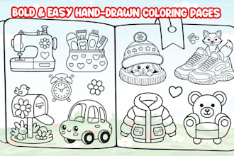 create a bold and easy coloring book for amazon KDP