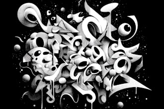 design vibrant graffiti style illustrations for you