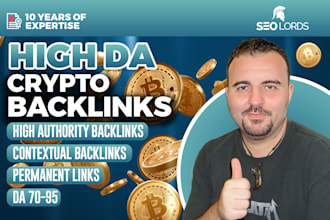 create da 70 to 95 high authority crypto backlinks