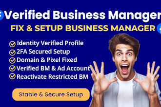 setup professional facebook business manager, verified bm and ad account