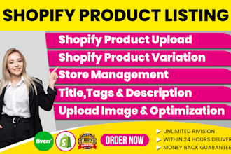 do shopify product listing and  shopify product upload