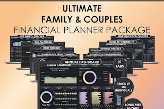 design a wedding planner spreadsheet, couple finance tracker and family budget