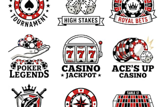 design unique minimalist poker chip or game poker logo