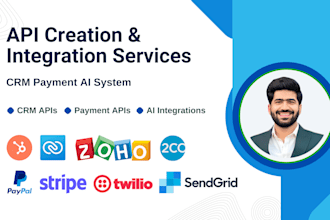 integrate apis and webhooks for CRM payments and ai tools