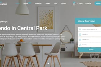 create wordpress hotel booking and airbnb sync website