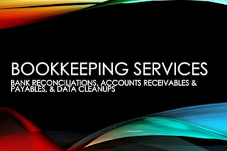 do bank reconciliation, bookkeeping and excel data cleanup