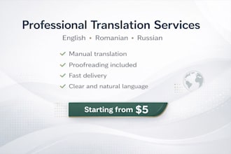 translate english to romanian and russian manually