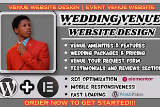 wedding venue website, event hall website design, wedding booking website,