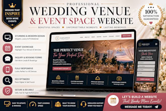 wedding venue website, event hall website design, wedding booking website,