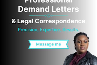 draft professional demand letter and legal correspondence US licensed attorney