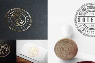 design unique seal, stamp and badge logo for brands