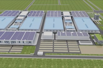 revamp industrial factory park,modular building design,warehouse exterior render