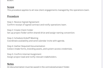 create comprehensive business process documentation and sops