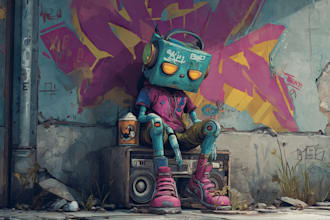 design street art inspired graffiti illustrations