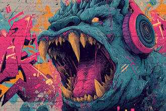 create urban graffiti character illustrations