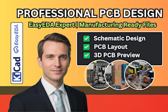 do pcb designing, gerber, bom, pnp in easyeda design software