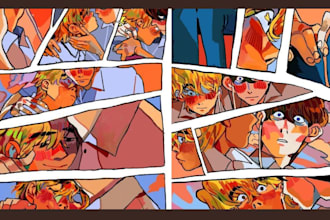 create professional webtoon comic, anime style webcomic