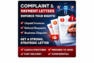 write a strong complaint letter or payment reminder